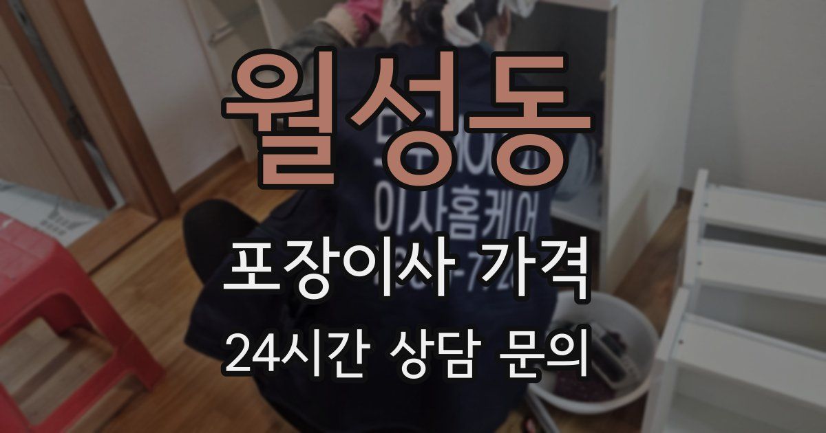 월성동 포장이사 가격