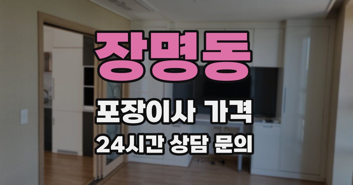 장명동 포장이사 가격