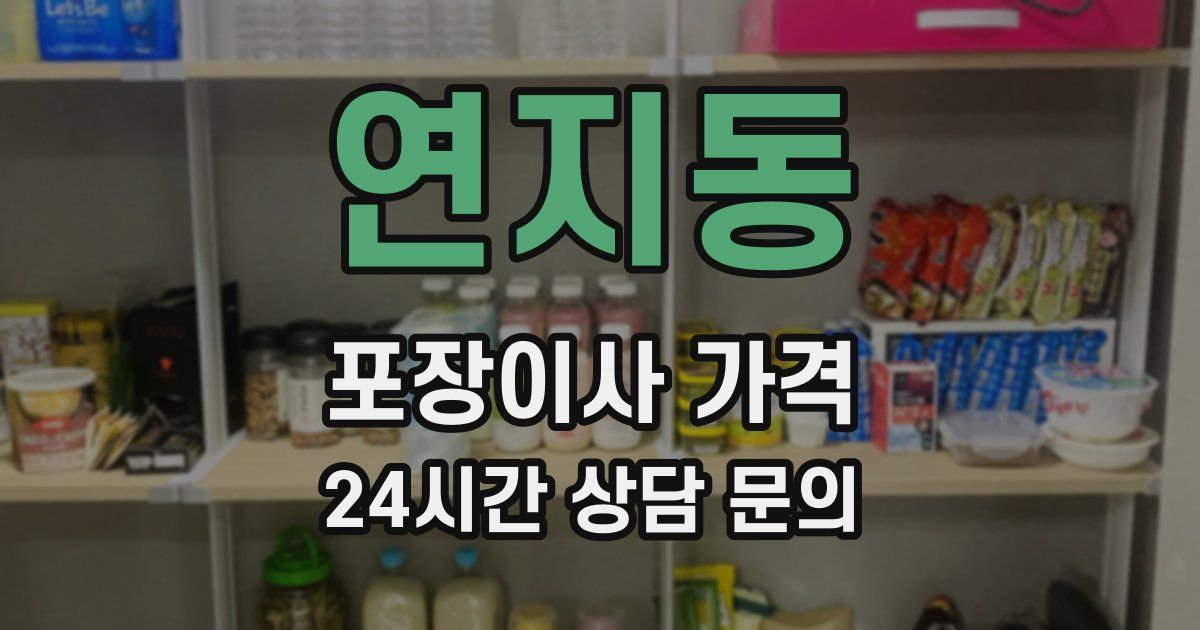 연지동 포장이사 가격