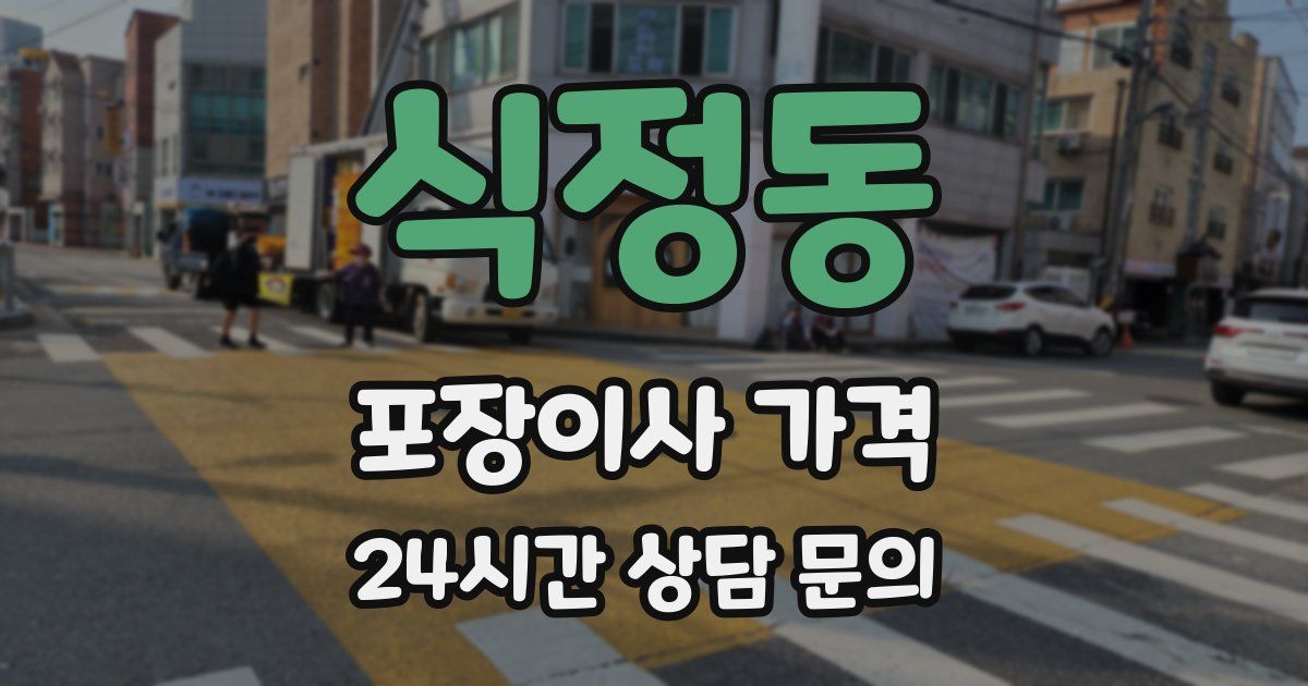 식정동 포장이사 가격