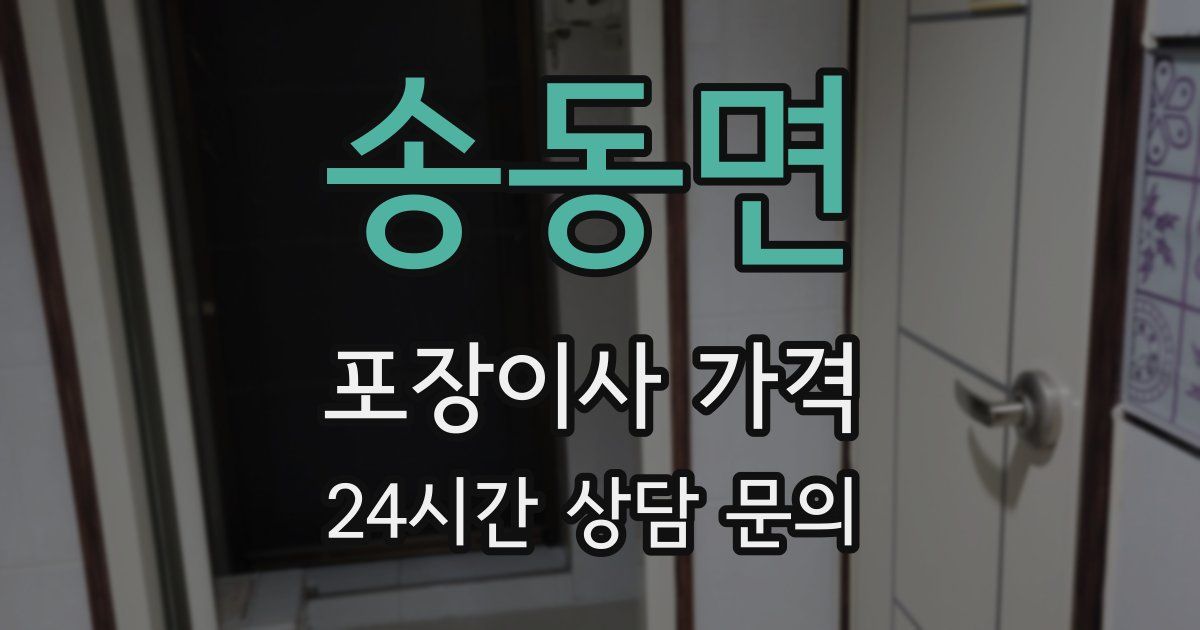 송동면 포장이사 가격