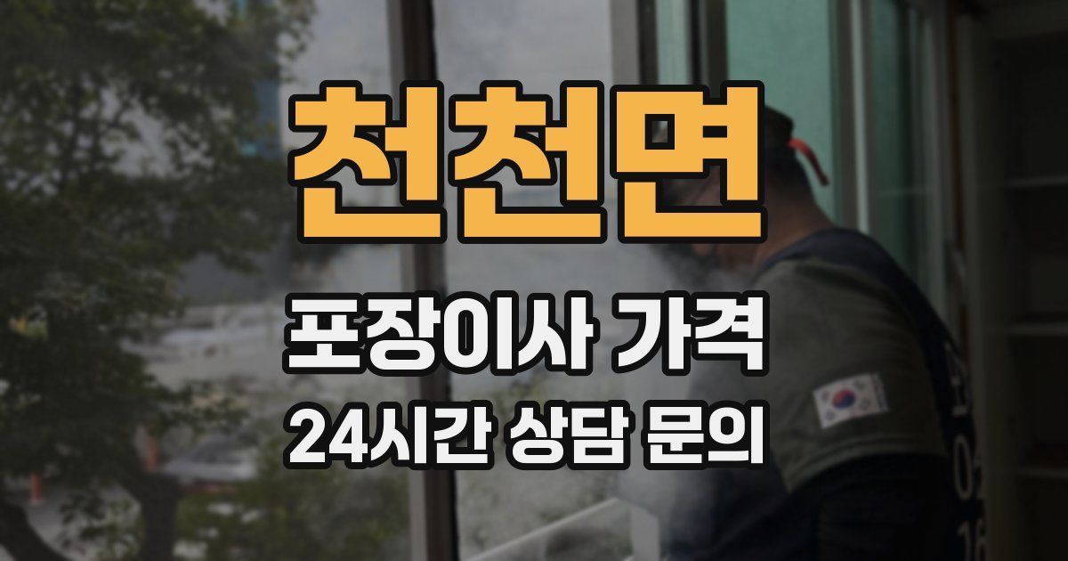 천천면 포장이사 가격