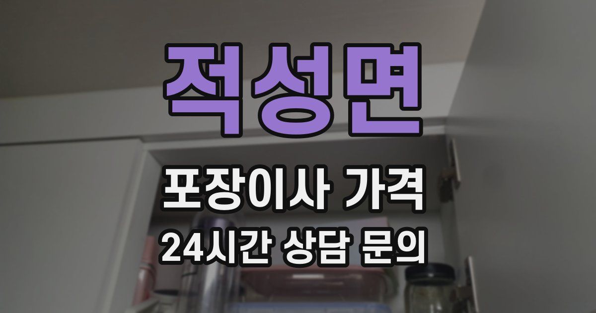 적성면 포장이사 가격