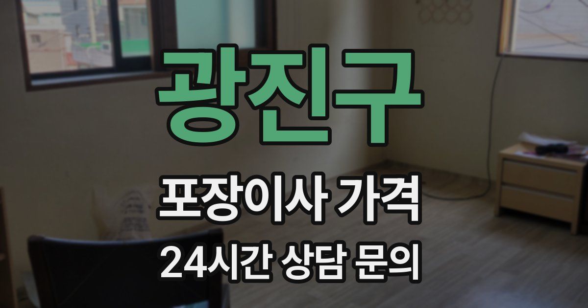 광진구 포장이사 가격