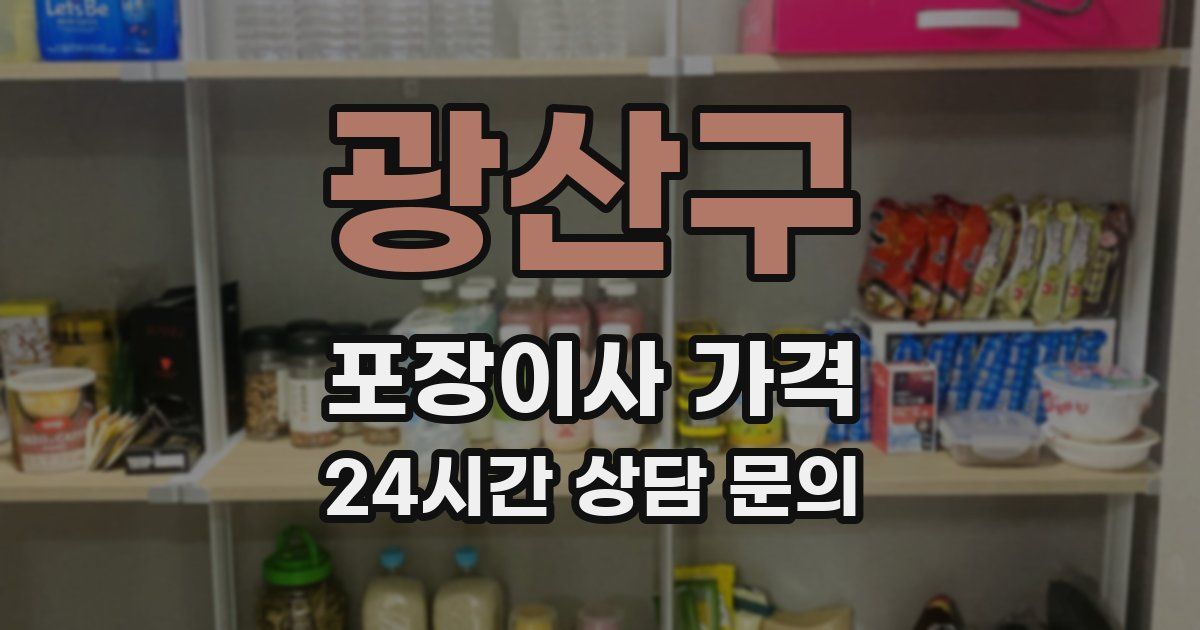 광산구 포장이사 가격