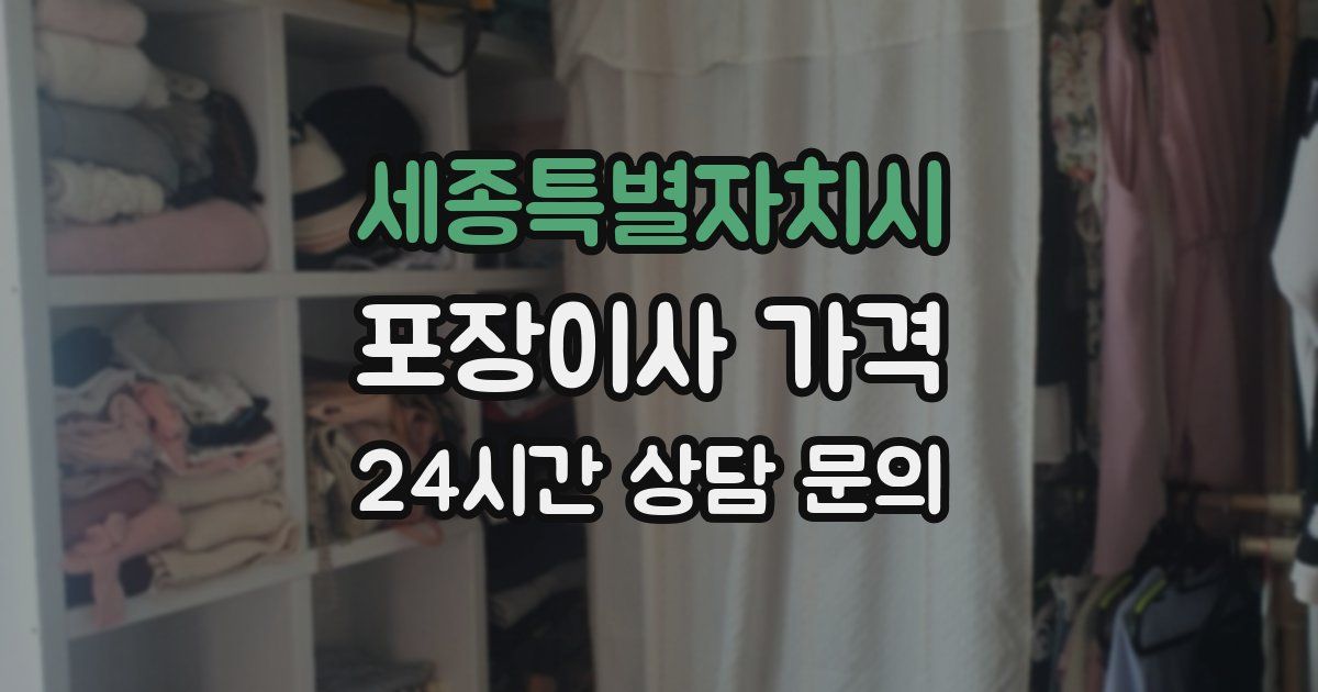 세종특별자치시 포장이사 가격