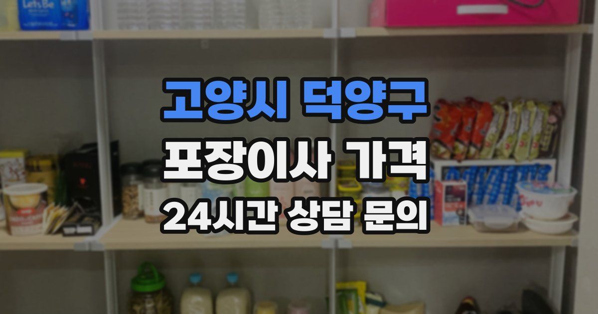 고양시 덕양구 포장이사 가격