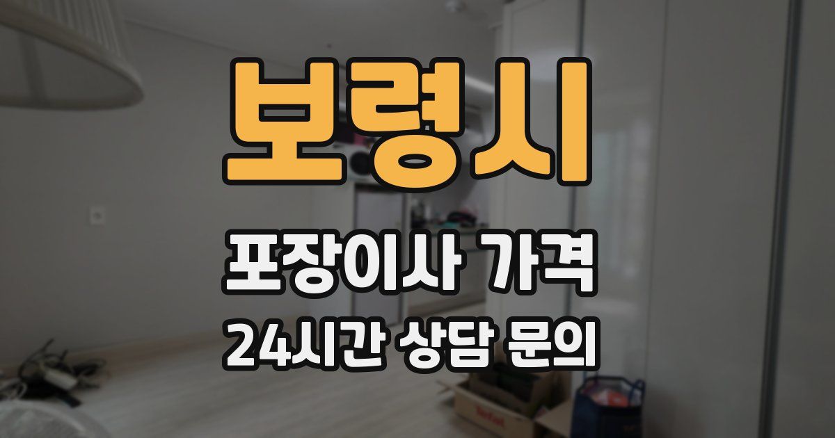 보령시 포장이사 가격