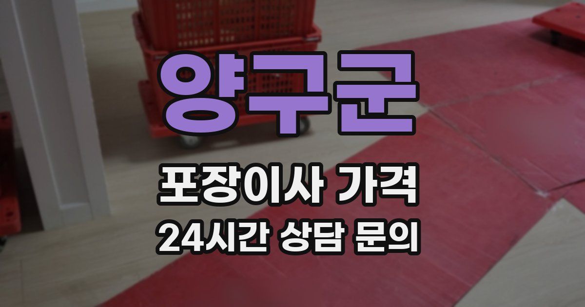 양구군 포장이사 가격