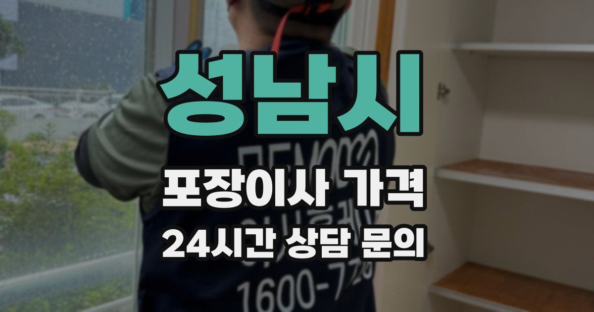 성남시 포장이사 가격