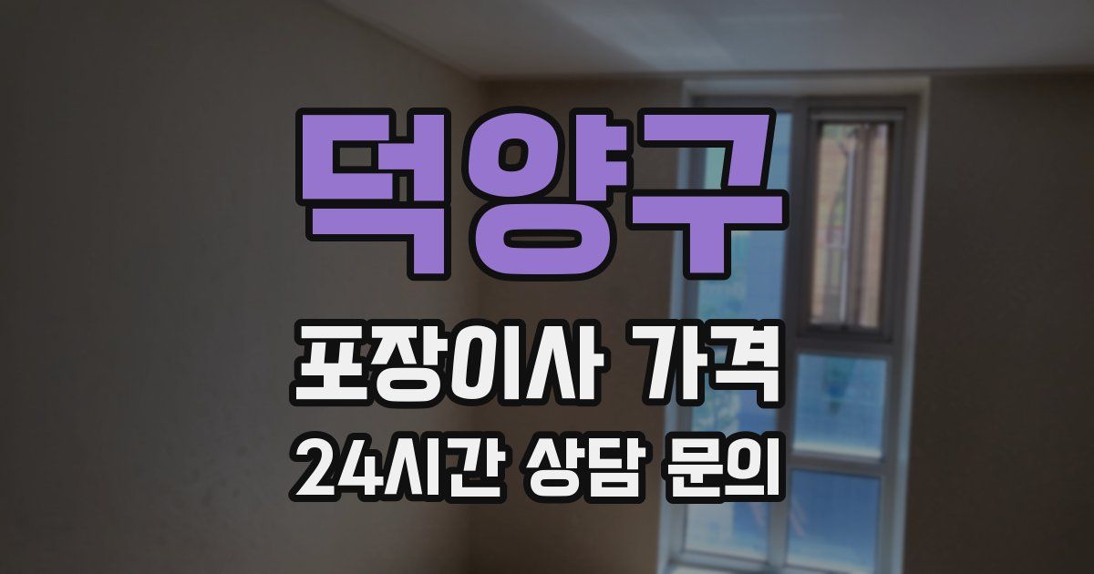 덕양구 포장이사 가격