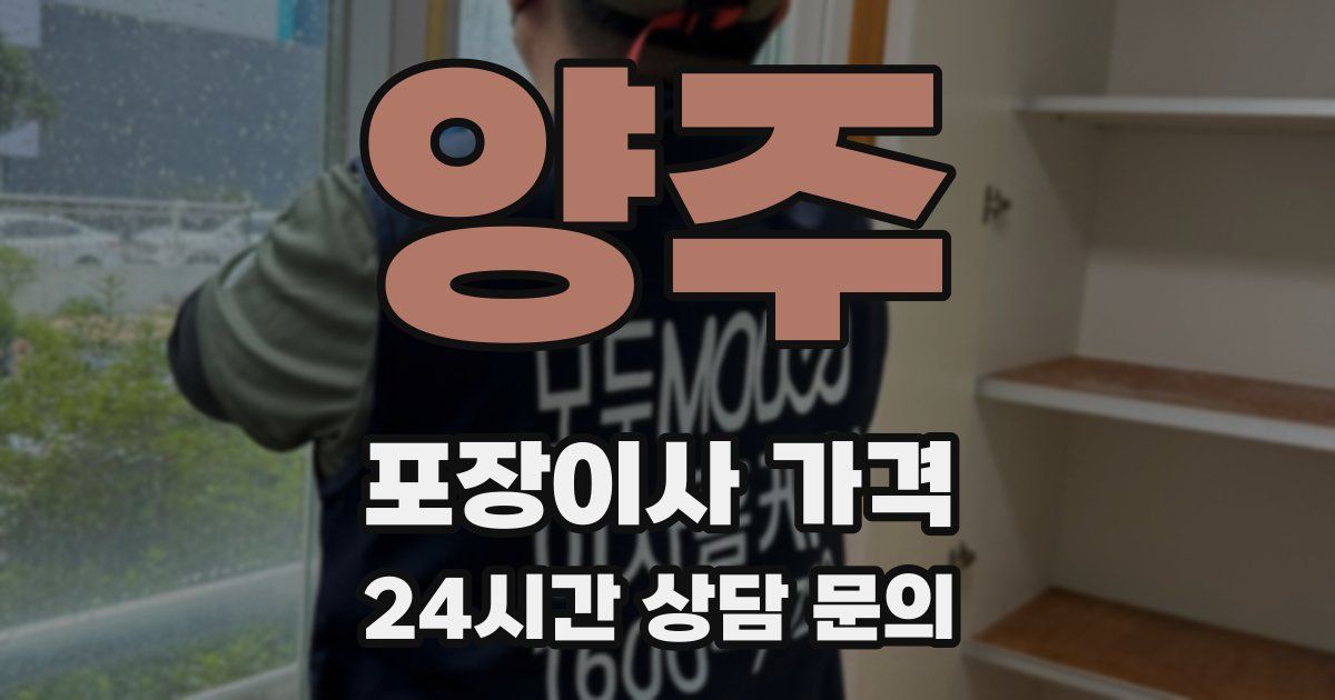 양주 포장이사 가격