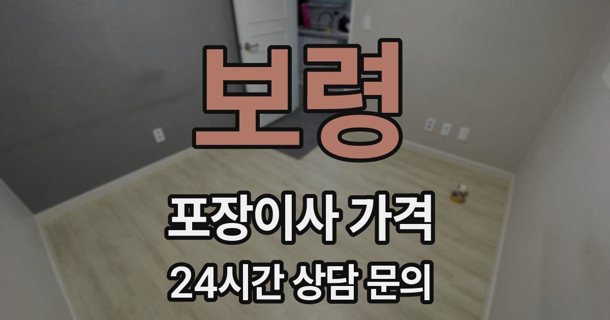 보령 포장이사 가격