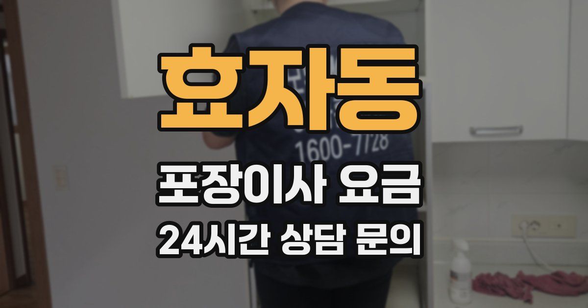 효자동 포장이사 요금