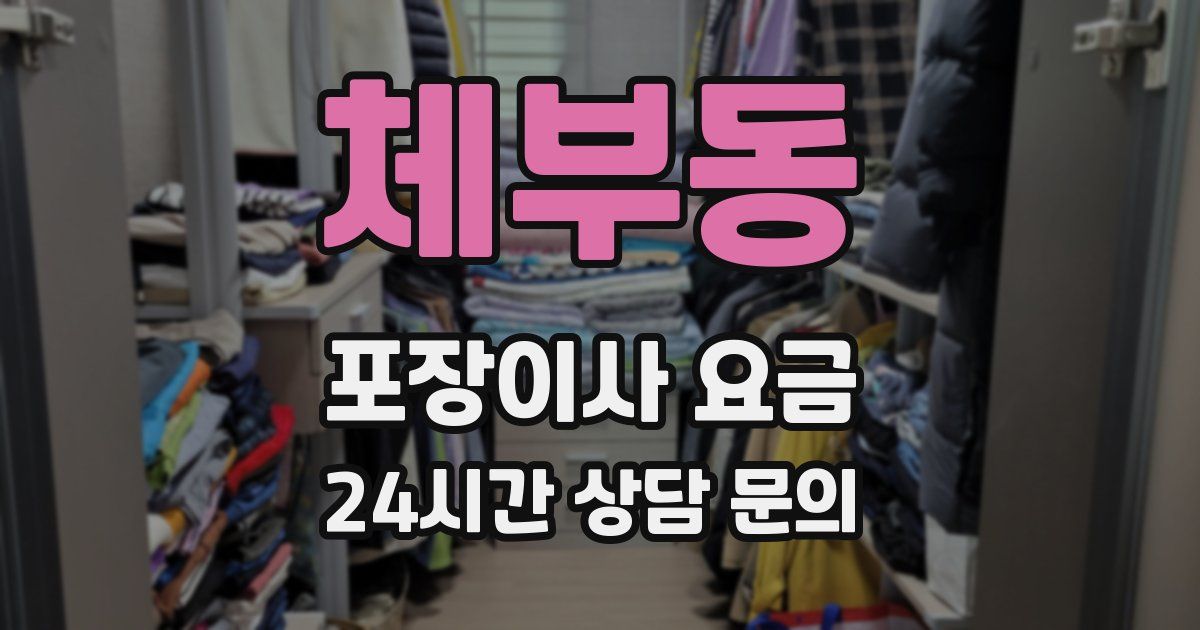 체부동 포장이사 요금