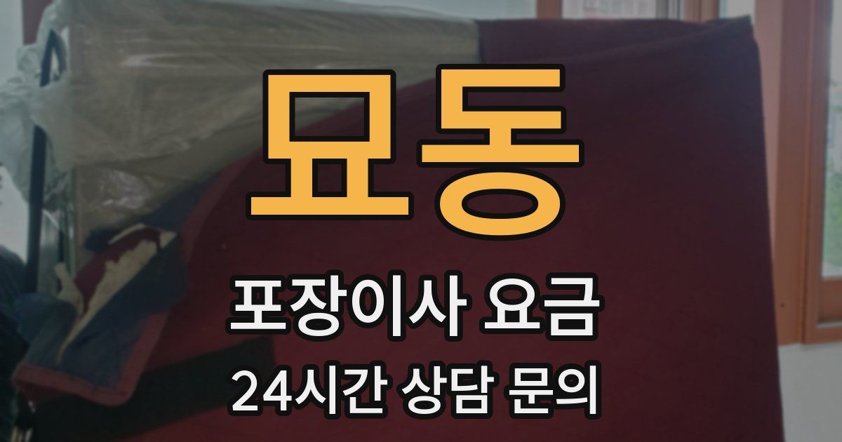 묘동 포장이사 요금