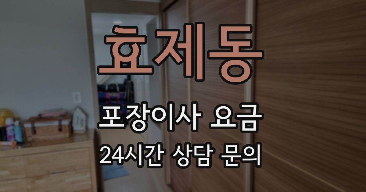 효제동 포장이사 요금
