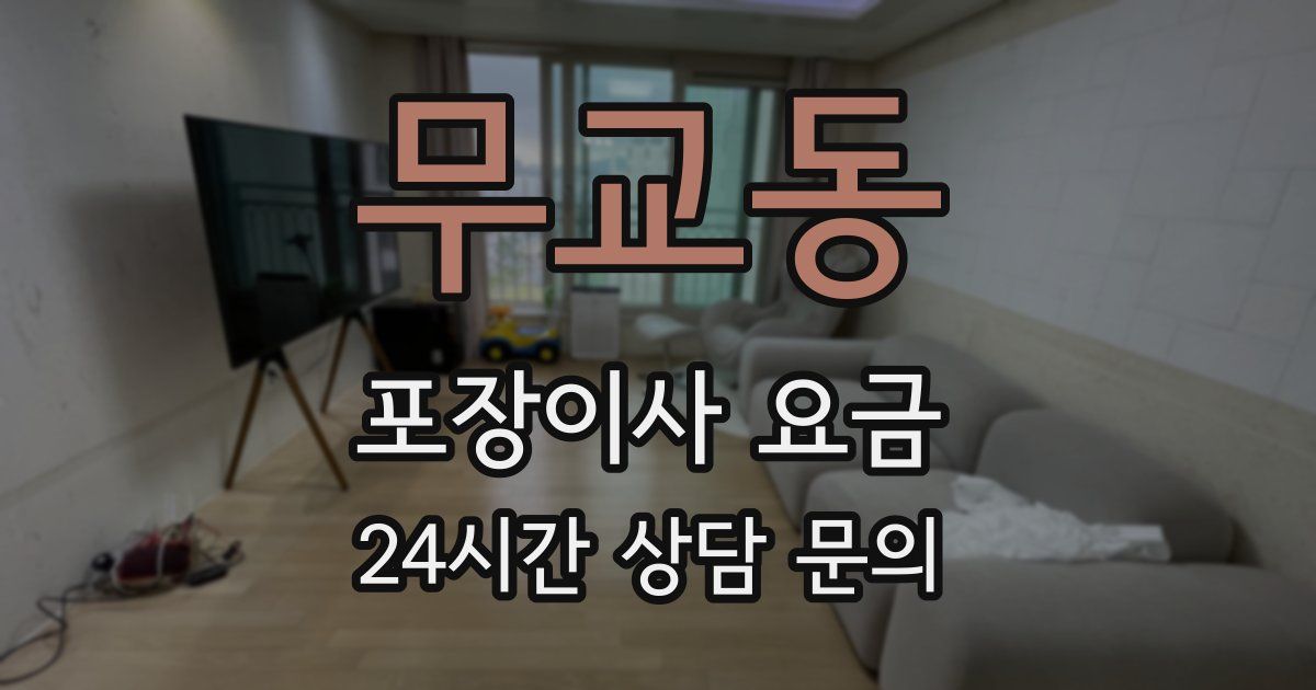 무교동 포장이사 요금