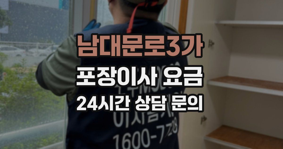 남대문로3가 포장이사 요금