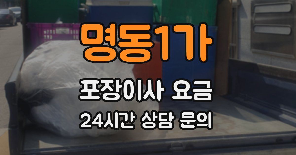 명동1가 포장이사 요금