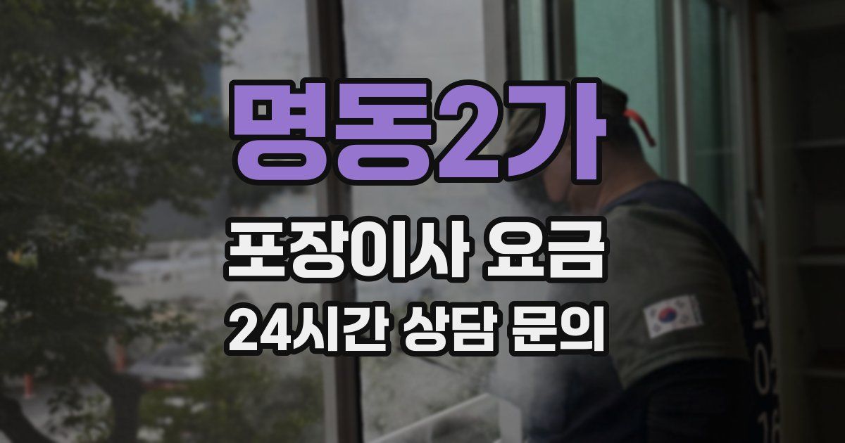 명동2가 포장이사 요금
