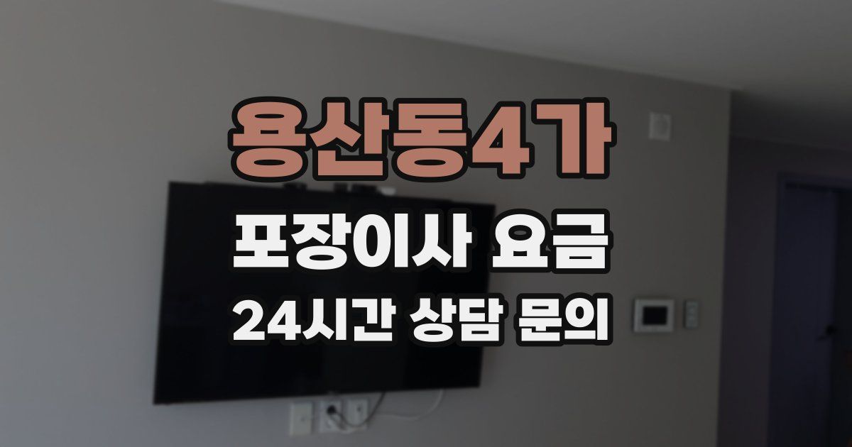 용산동4가 포장이사 요금