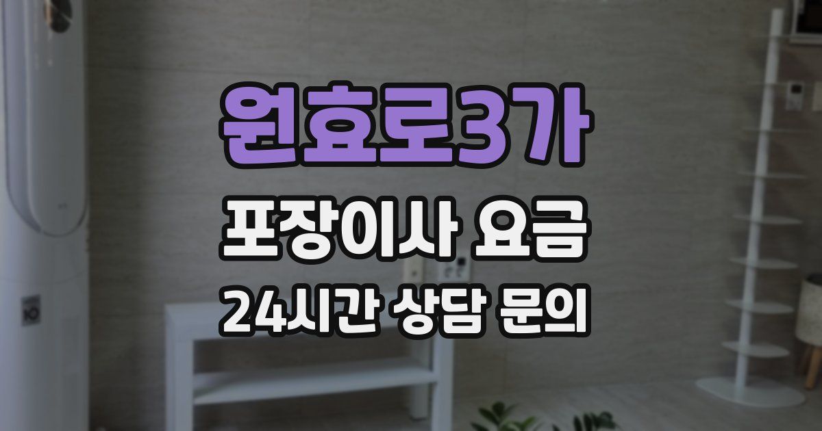 원효로3가 포장이사 요금