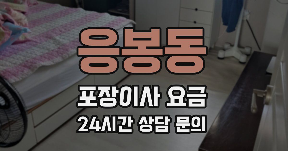 응봉동 포장이사 요금