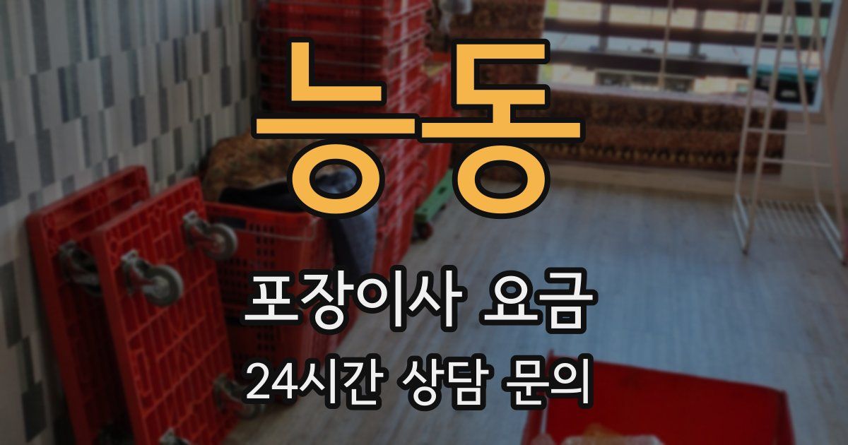 능동 포장이사 요금