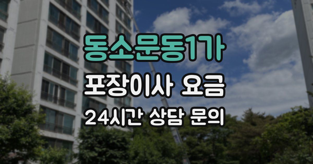 동소문동1가 포장이사 요금