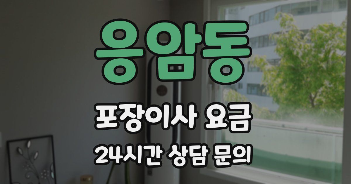응암동 포장이사 요금