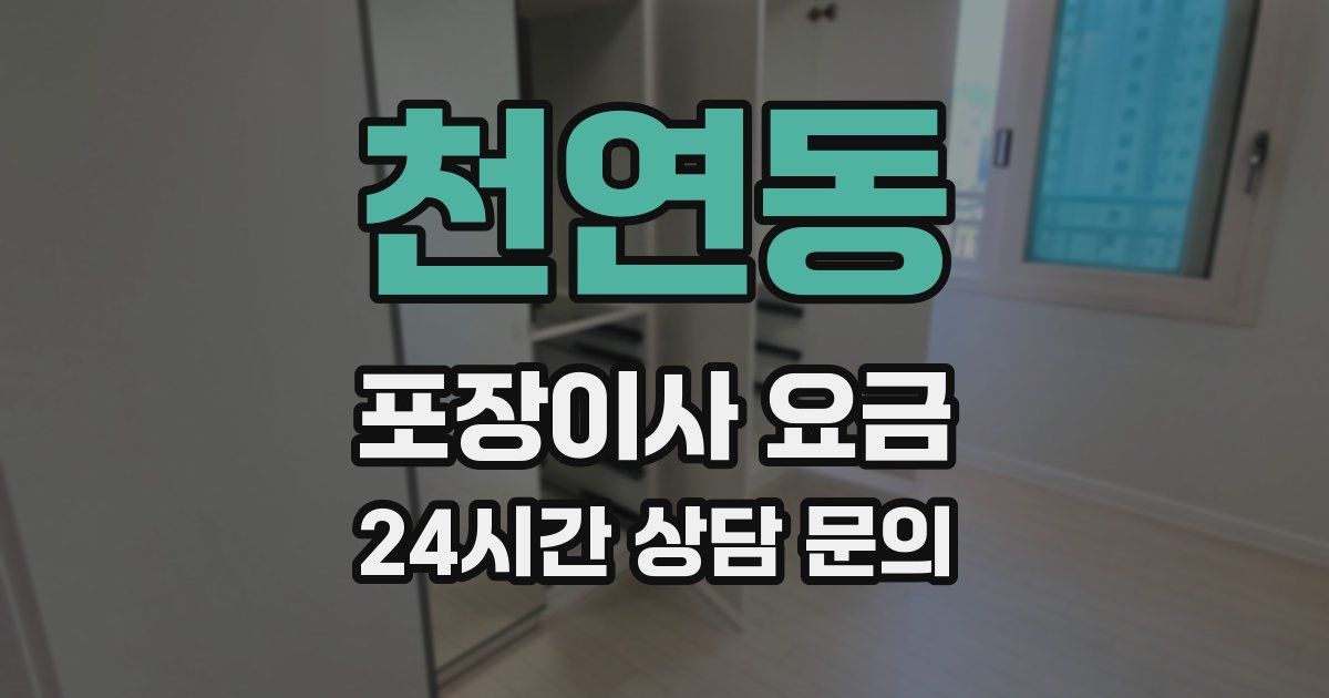 천연동 포장이사 요금