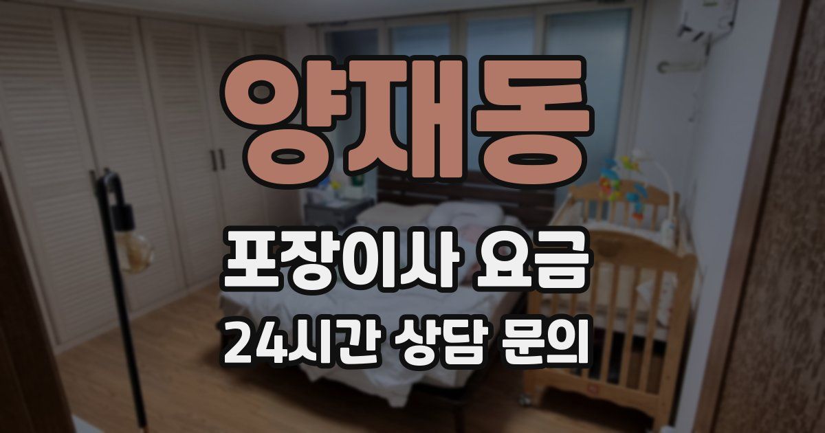 양재동 포장이사 요금