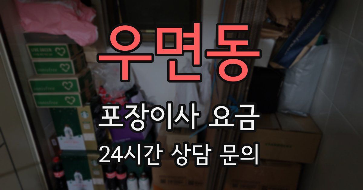 우면동 포장이사 요금