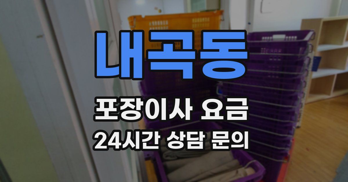 내곡동 포장이사 요금