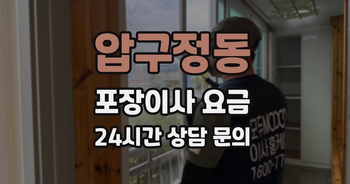 압구정동 포장이사 요금