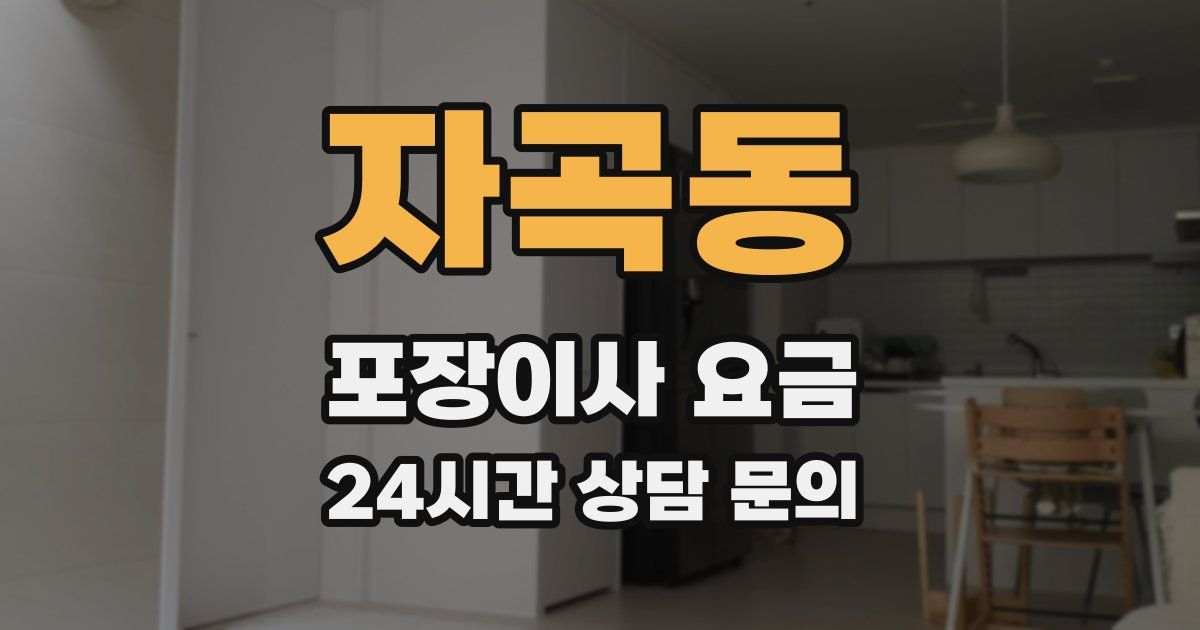 자곡동 포장이사 요금