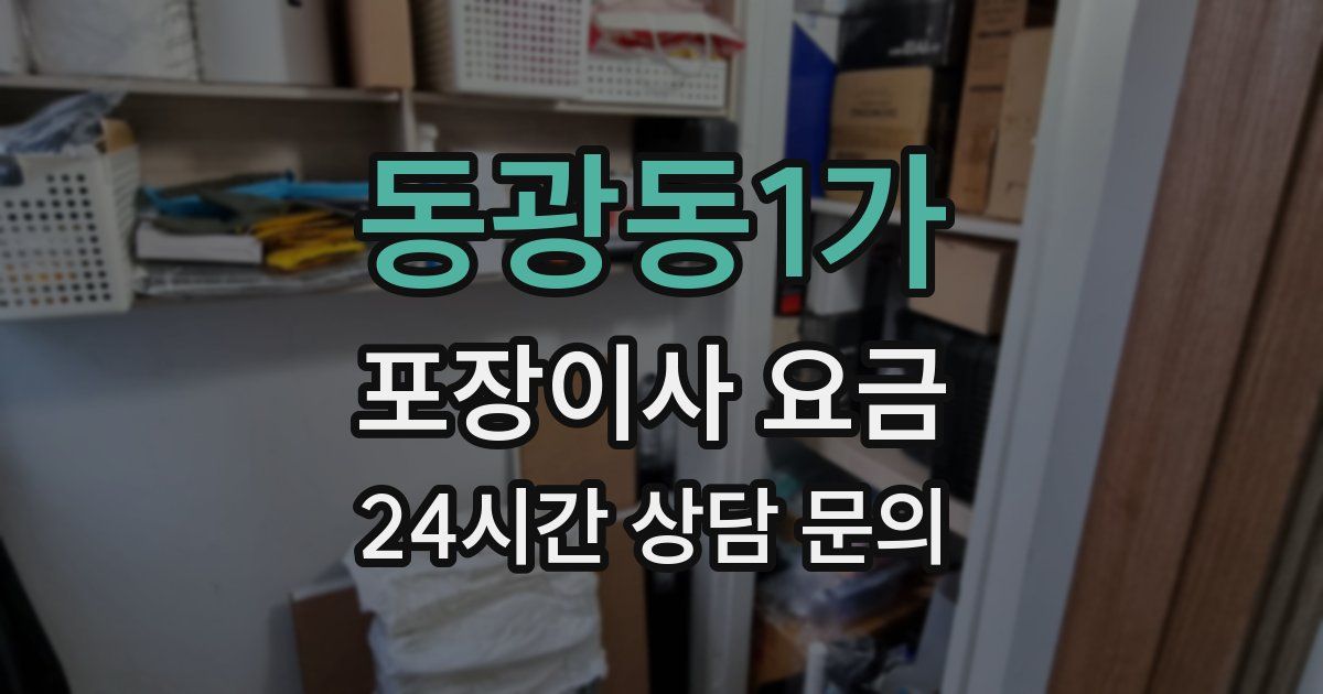 동광동1가 포장이사 요금
