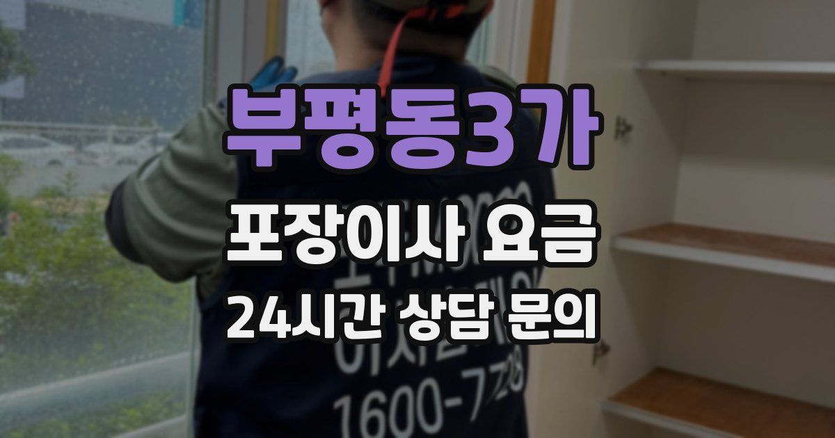부평동3가 포장이사 요금