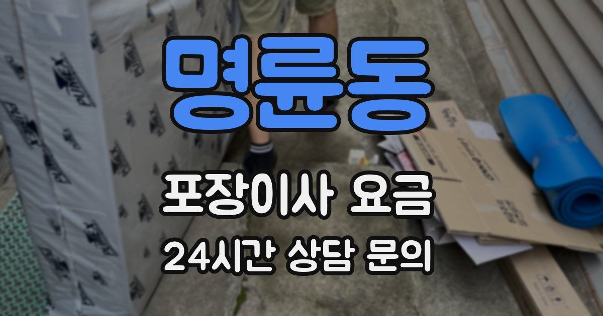 명륜동 포장이사 요금