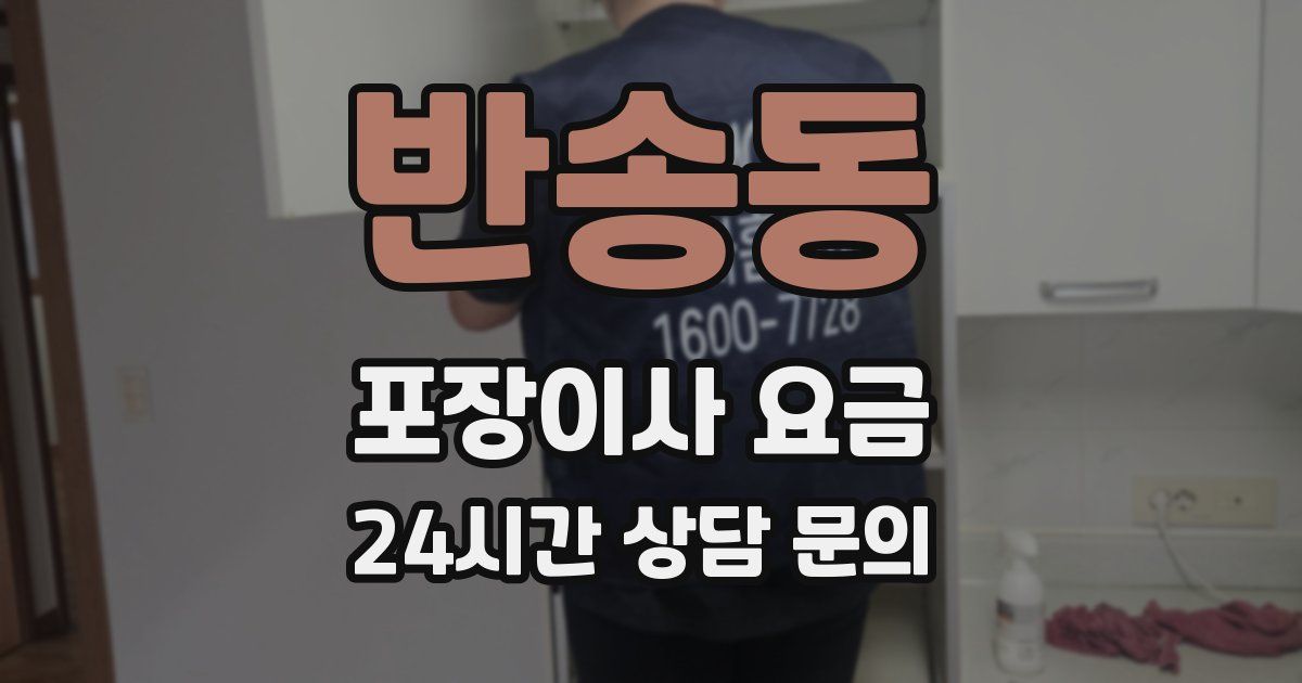 반송동 포장이사 요금