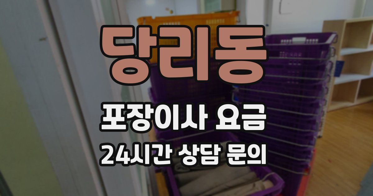 당리동 포장이사 요금