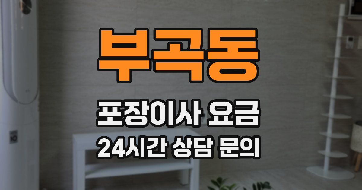 부곡동 포장이사 요금