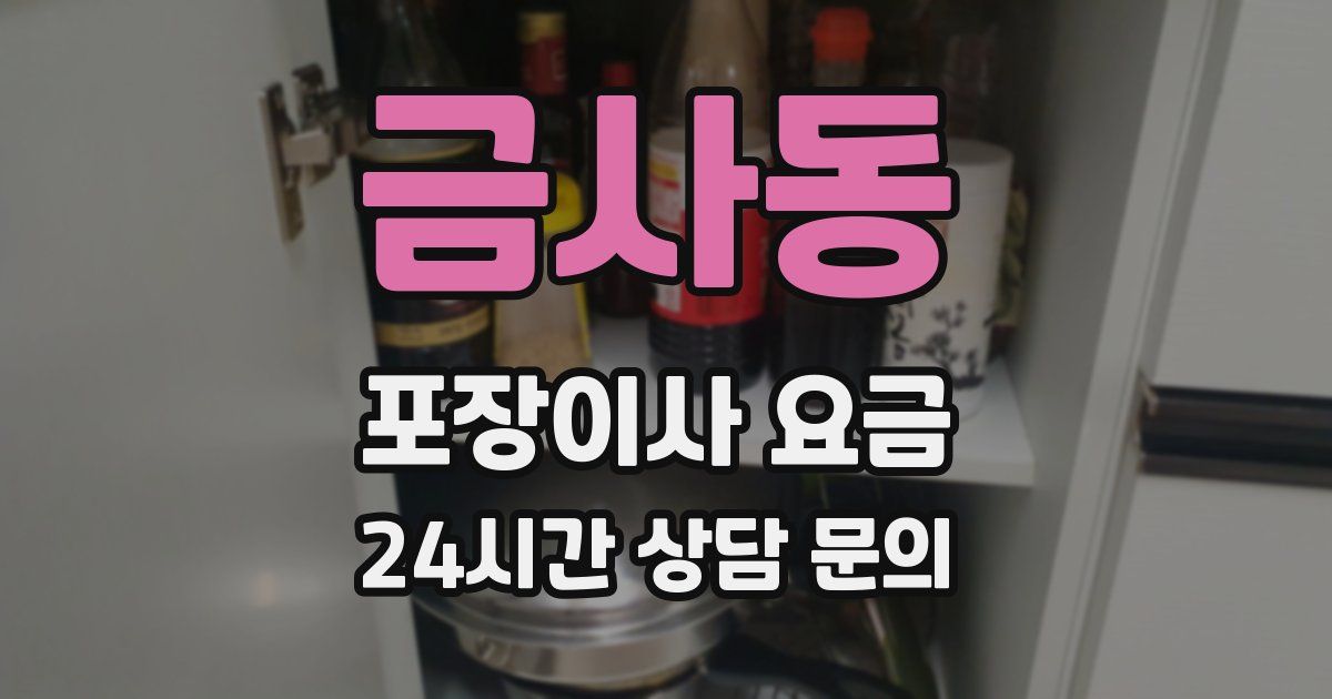 금사동 포장이사 요금
