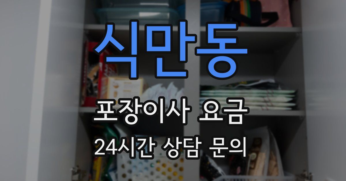 식만동 포장이사 요금