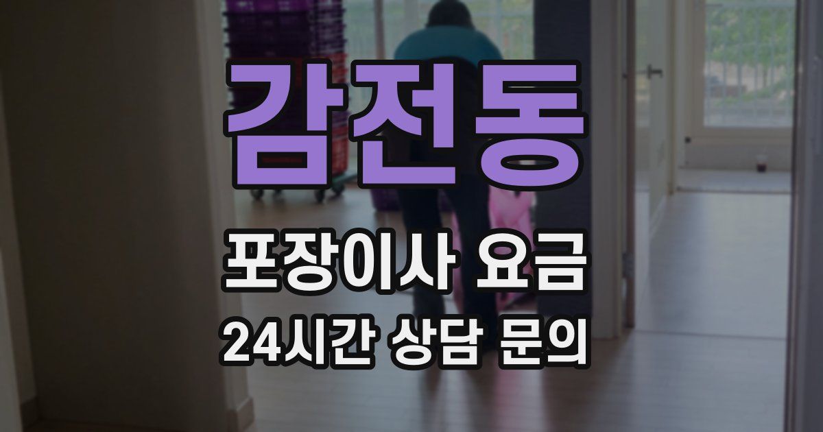 감전동 포장이사 요금