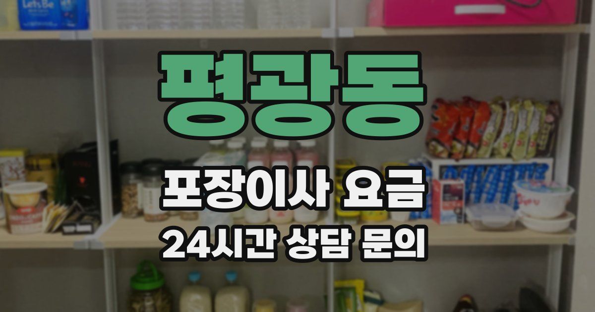 평광동 포장이사 요금