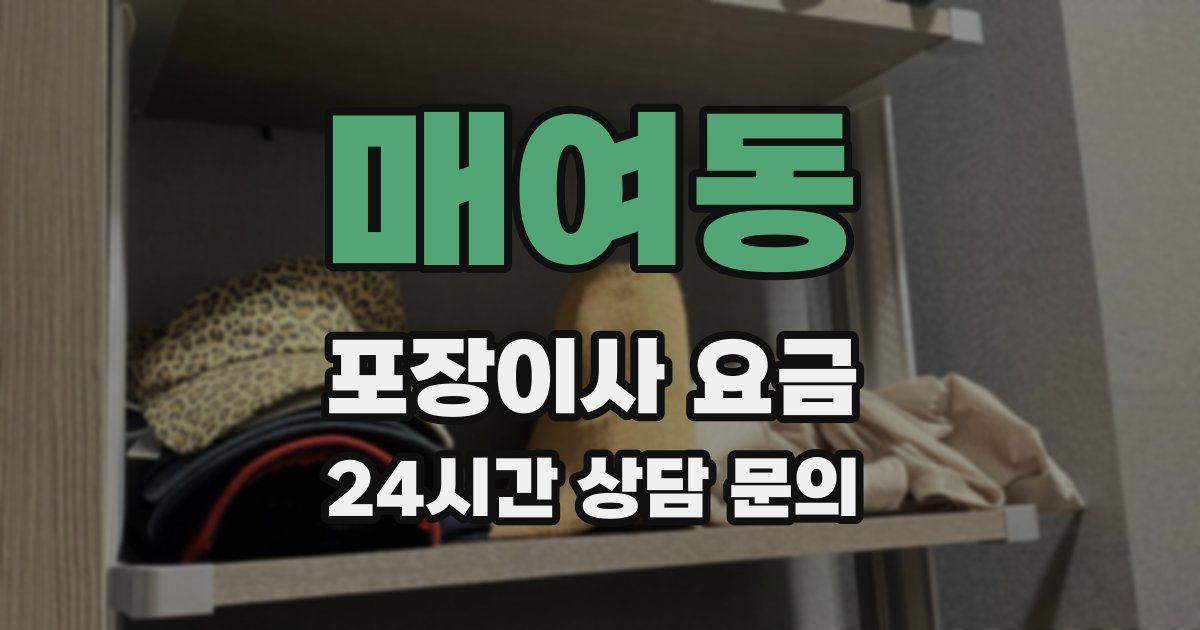 매여동 포장이사 요금
