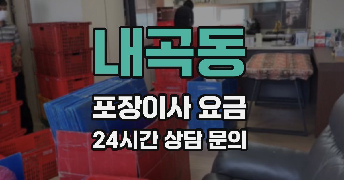 내곡동 포장이사 요금