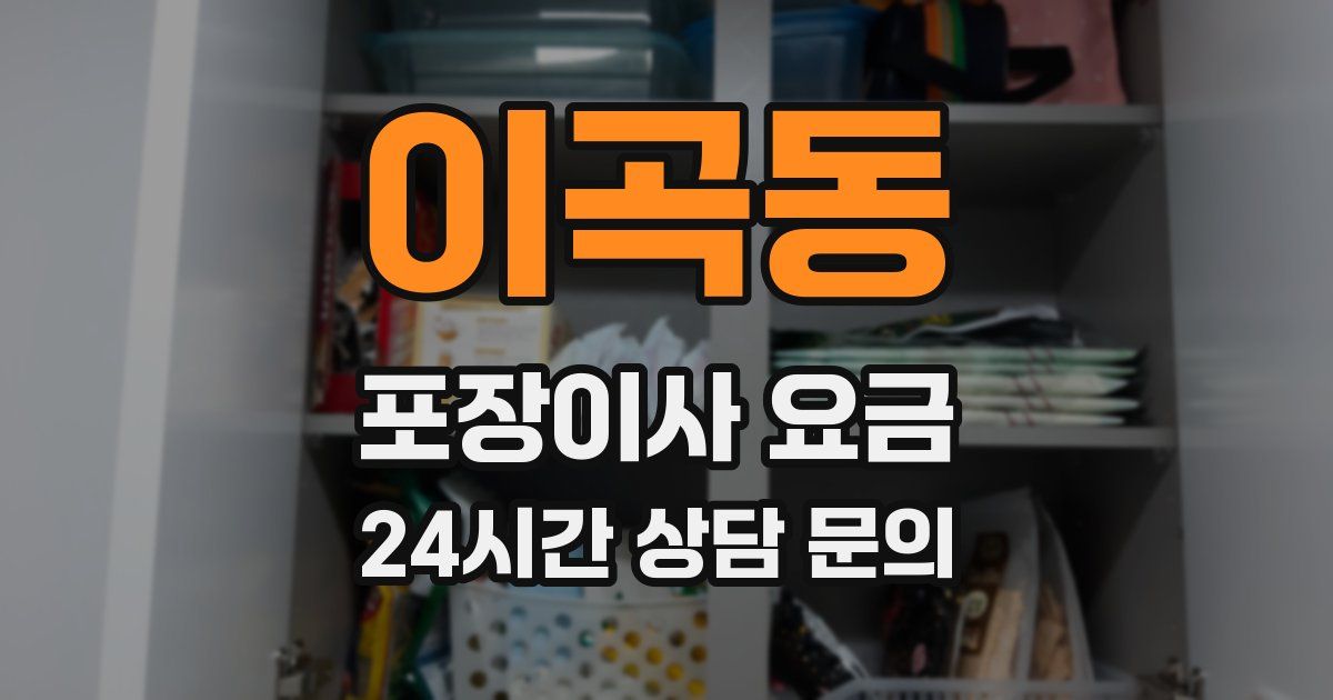 이곡동 포장이사 요금